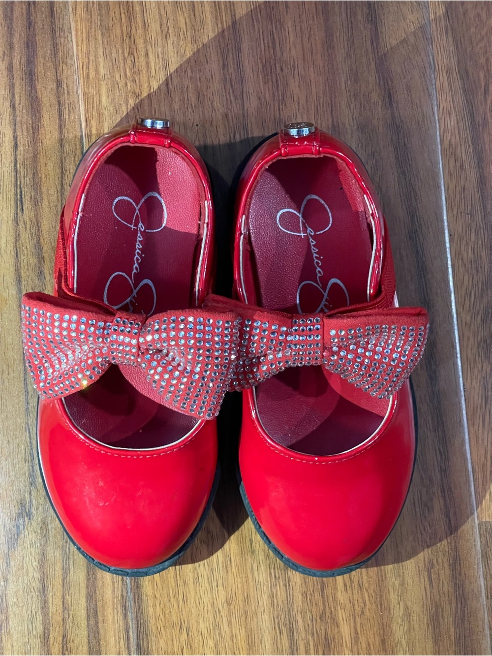 Jessica Simpson Slip-on Red Patent with Bow Mary Jane Kids dress Shoes Size 7